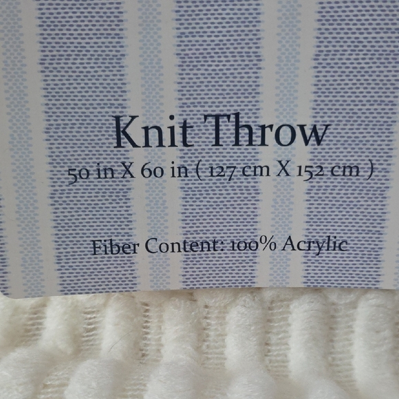 Ivory Knit Throw - Picture 3 of 4
